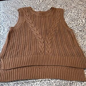 Rachel Zoe Brown Cable Knit Sleeveless Top